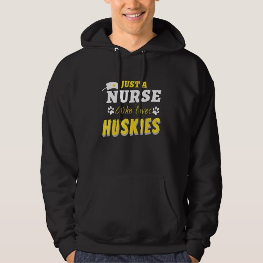 Funny nur eine Krankenschwester, die Lieben Huskie Hoodie (Vorderseite)