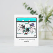 Funny nur für Laughs Polar Bear Postcard Postkarte (Stehend Vorderseite)