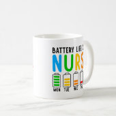 Funny Nurse - Akkulaufzeit eines grafischen Nurse- Kaffeetasse (VorderseiteRechts)
