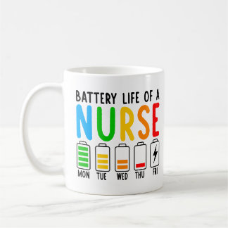 Funny Nurse - Akkulaufzeit eines grafischen Nurse- Kaffeetasse