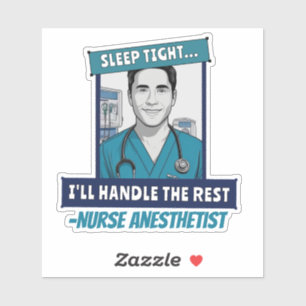Funny Nurse Anästhesist Schlaf Nacht CRNA Custom Aufkleber