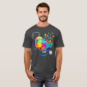 Funny Nurse Autism Puzzle Stethoscope Herz (4) T-Shirt (Vorne ganz)