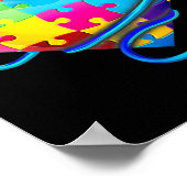 Funny Nurse Autism Puzzle Stethoscope Herz T-Shir Poster (Ecke)