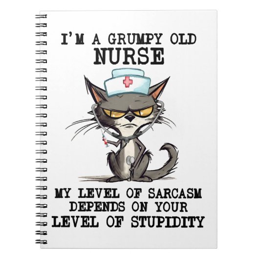 Funny Nurse Cat Sprichwort Notizblock (Vorderseite)