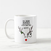 Funny Nurse Christmas Reindeer Kaffeetasse (Links)
