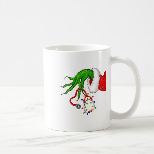 Funny Nurse Christmas Stethoscope Nurses Xmas Ligh Kaffeetasse (Rechts)