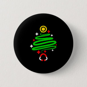 Funny Nurse Christmas Tree Stethoscope Gif Button