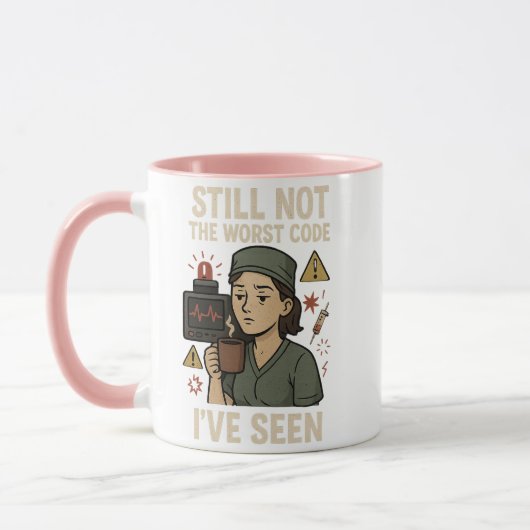 Funny Nurse Code Blue Tasse - Müde Kaffee Krankens (Links)