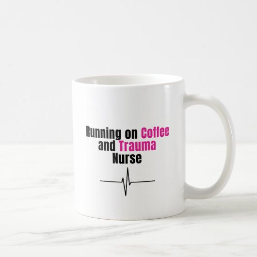 Funny Nurse Coffee Mug – Running on Coffee Nurse Kaffeetasse (Rechts)