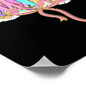 Funny Nurse Coquette Bow Brushstroke Doodle Bunny Poster (Ecke)