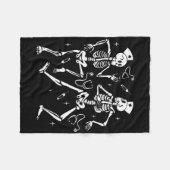 Funny Nurse Dancing Skeleton Halloween Skeleton Co Fleecedecke (Vorderseite (Horizontal))