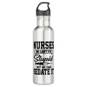 Funny Nurse dumme Wortart Edelstahlflasche (Vorderseite)