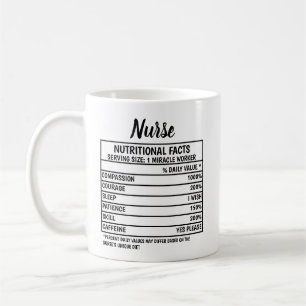 Funny Nurse Ernährungswert Geschenk Kaffee Tasse