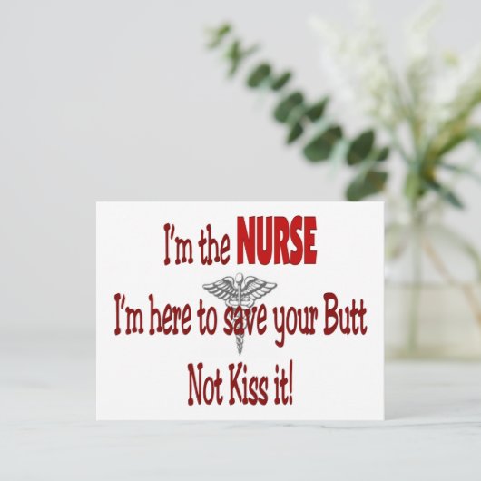 Funny Nurse Geschenke Postkarte (Stehend Vorderseite)