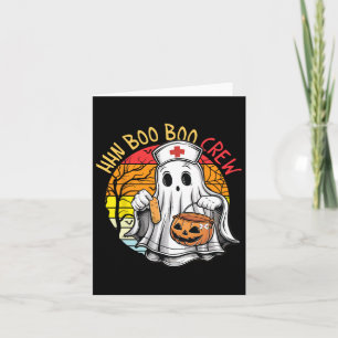 Funny Nurse Ghost Hhn Boo Boo Crew Halloween Costu Karte
