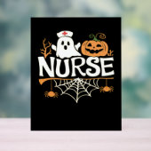 Funny Nurse Halloween Ghost Design Essential T-Shi Acrylschild (Neutral)