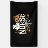Funny Nurse Halloween Ghost Design Essential T-Shi Banner (Vertikal)