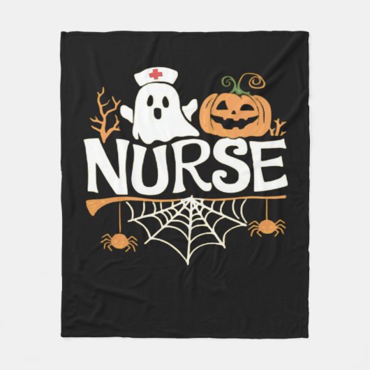 Funny Nurse Halloween Ghost Design Essential T-Shi Fleecedecke (Vorderseite)
