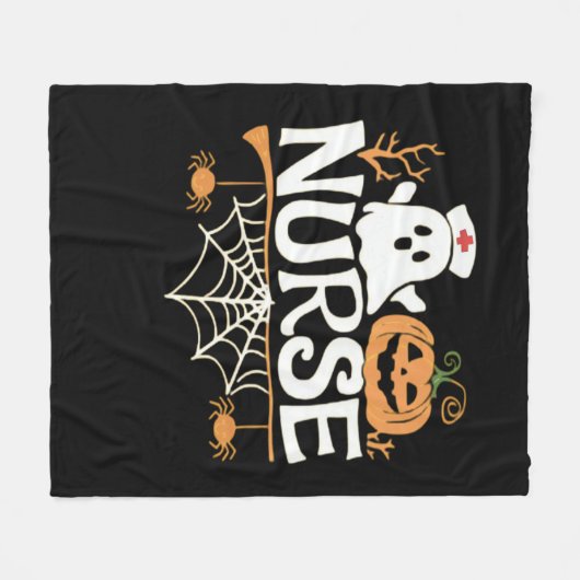 Funny Nurse Halloween Ghost Design Essential T-Shi Fleecedecke (Vorderseite (Horizontal))