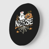Funny Nurse Halloween Ghost Design Essential T-Shi Große Wanduhr (Winkel)