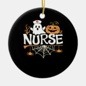 Funny Nurse Halloween Ghost Design Essential T-Shi Keramik Ornament (Vorne)