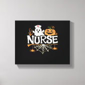 Funny Nurse Halloween Ghost Design Essential T-Shi Leinwanddruck (Vorderseite)