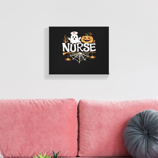 Funny Nurse Halloween Ghost Design Essential T-Shi Leinwanddruck (Insitu (Wohnzimmer))