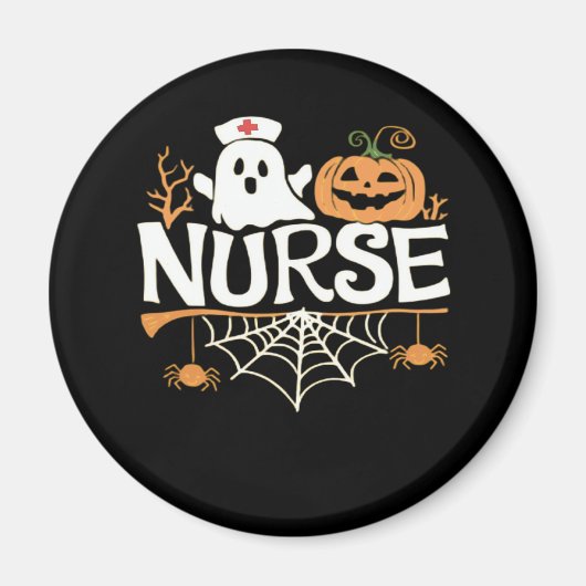 Funny Nurse Halloween Ghost Design Essential T-Shi Magnet (Vorne)