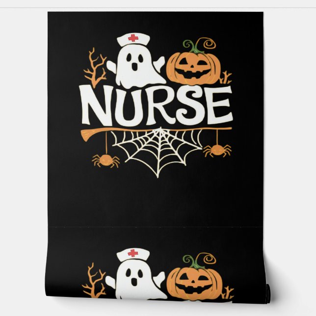 Funny Nurse Halloween Ghost Design Essential T-Shi Tapete (Abrollen)