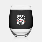 Funny Nurse Halloween Weinglas Ohne Stiel (Vorderseite)