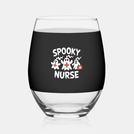 Funny Nurse Halloween Weinglas Ohne Stiel (Vorderseite)