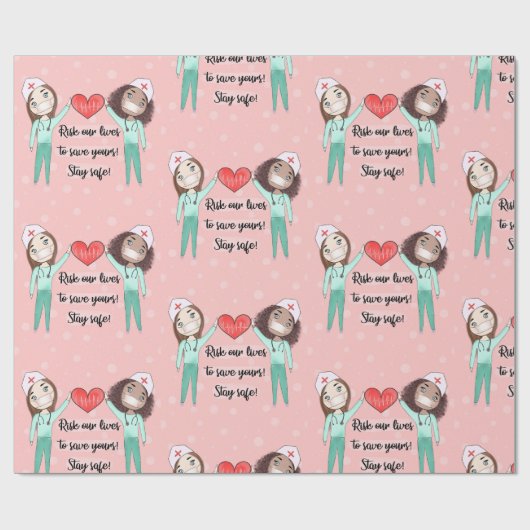 Funny Nurse Heart Geschenkpapier (Flach)