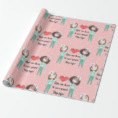 Funny Nurse Heart Geschenkpapier (Ungerollt)
