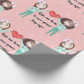 Funny Nurse Heart Geschenkpapier (Ecke)