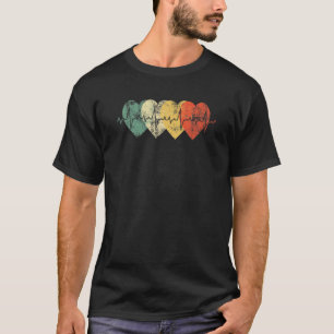 Funny Nurse Heartbeat Retro Vintag Heart Nursing T-Shirt