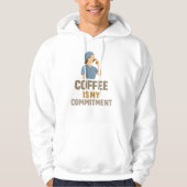 Funny Nurse Hoodie – Coffee Is My Commitment  (Vorderseite)