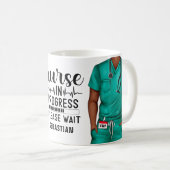 Funny Nurse in Progress Personalisiert Kaffeetasse (VorderseiteRechts)