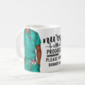 Funny Nurse in Progress Personalisiert Kaffeetasse (Vorderseite Links)