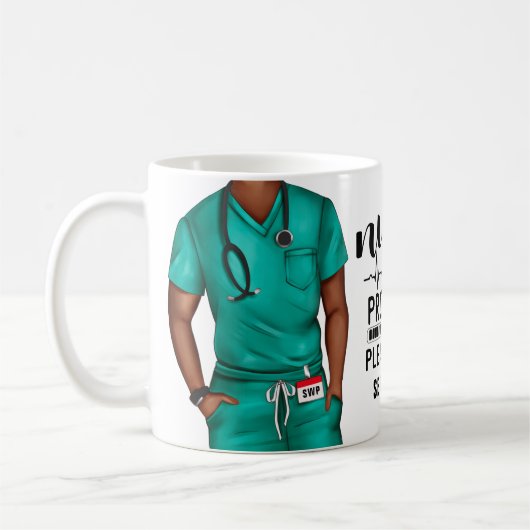 Funny Nurse in Progress Personalisiert Kaffeetasse (Links)