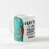 Funny Nurse in Progress Personalisierte Kaffee-Tas Kaffeetasse (Vorderseite Links)