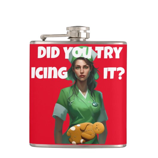 Funny Nurse Iss It Thunder_Cove Flachmann (Vorderseite)
