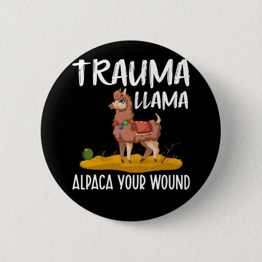 Funny Nurse Llama Joke Button (Vorderseite)