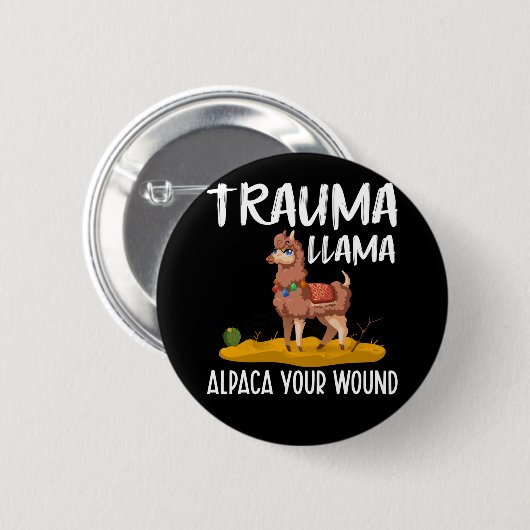 Funny Nurse Llama Joke Button (Vorne & Hinten)