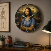 Funny Nurse Mona Lisa Große Wanduhr