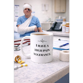 Funny Nurse Mug “High Pain Tolerance” Custom Name Kaffeetasse