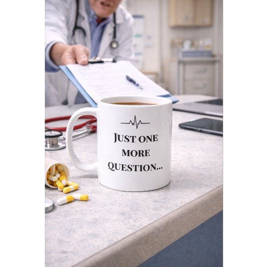 Funny Nurse Mug “One More Question” Custom Name Kaffeetasse