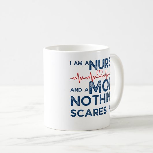 Funny Nurse Mutter bin Krankenschwester und Mutter Kaffeetasse (VorderseiteRechts)
