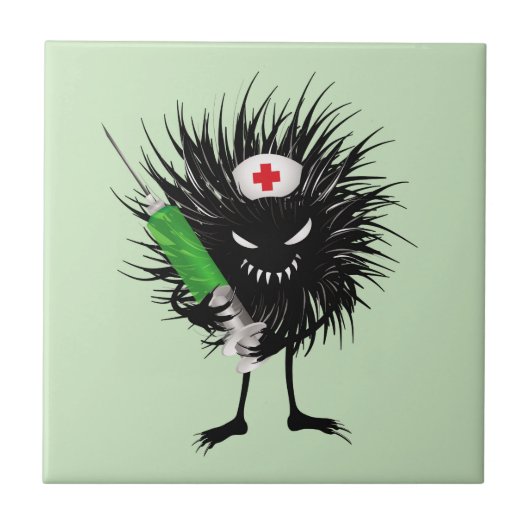 Funny Nurse Niedlich Goth Character Fliese (Vorderseite)