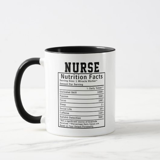 Funny Nurse Nutrition Facts Hospital Staff Gift Tasse (Links)