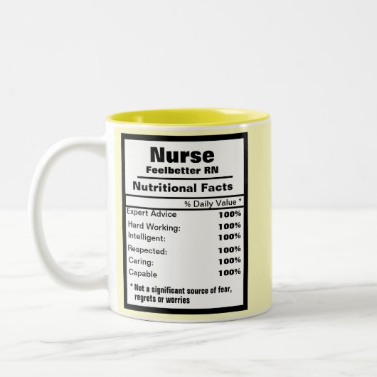 Funny Nurse Nutritional Label Tasse (Links)
